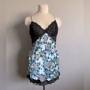 Victorias Secret Silk Multi Colored Floral Slip Dress Size L